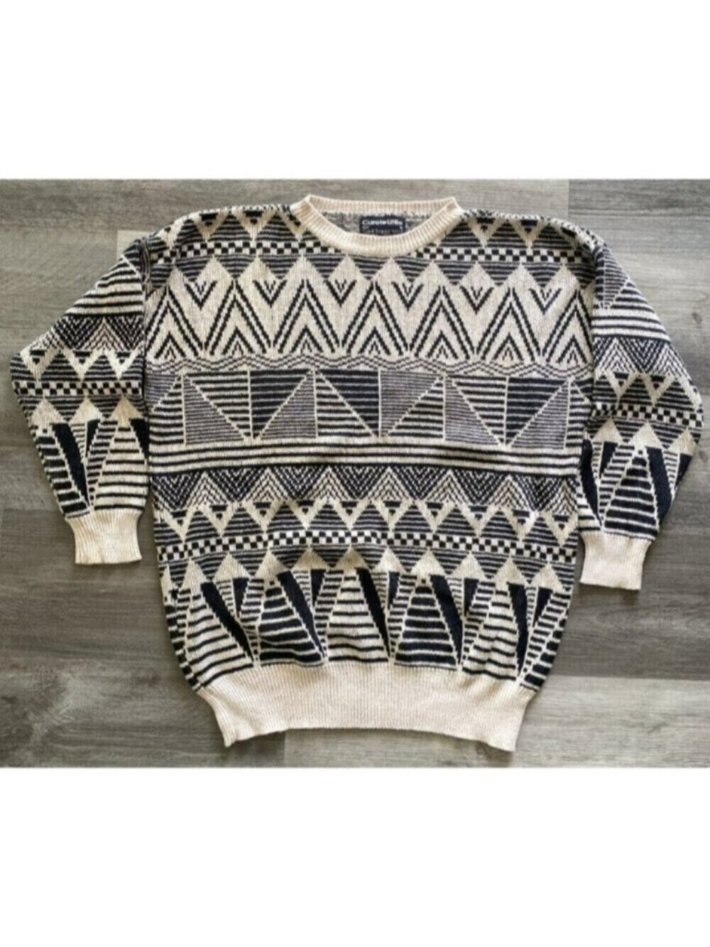 VTG Carole Little Saint-Tropez West Ramie Cotton Linen Knit Sweater Jumper Large